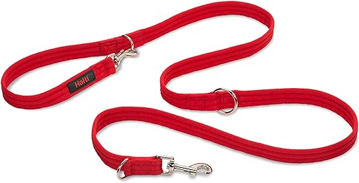 HALTI Training Lead Size Large Red, 2m, Professional Dog Lead to Stop Pulling on the Lead, Perfect for Puppy Walks, Easy to Use Double-Ended Dog Leash, Lightweight, Soft & Durable