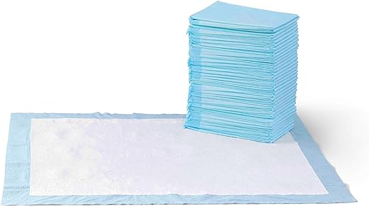 Amazon Basics Dog and Puppy Training Pads, Leakproof, 5-Layer Design with Quick-Dry Surface, X-Large, Pack of 60, Blue