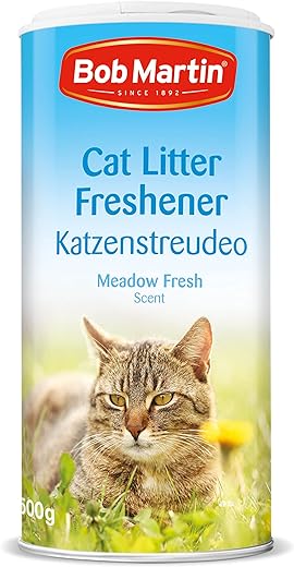 Bob Martin Cat Litter Freshener Powder, Meadow Fresh Scent - Effective Odour Control for Longer Lasting Freshness, Made in the UK (500g)