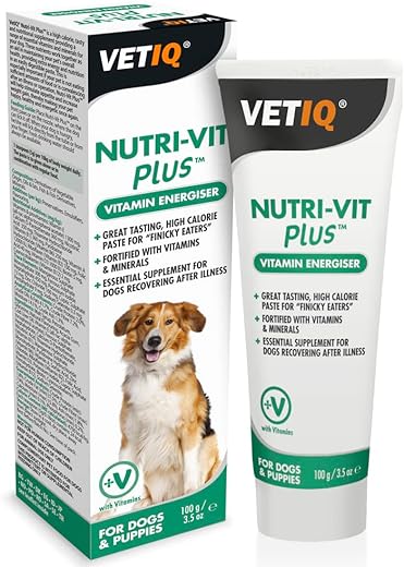 VETIQ Nutri-Vit Plus for Dogs (100g) Dog Supplement with Vitamins & Minerals For Dogs Recovering from Illness, Energy & Nutrition Dog Vitamin Paste, Essential Dog Vitamins and Supplements