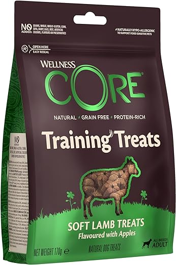 Wellness CORE Training Treats Lamb & Apple, Soft Grain Free Dog Treats, Perfect Dog Training Treats, 170g