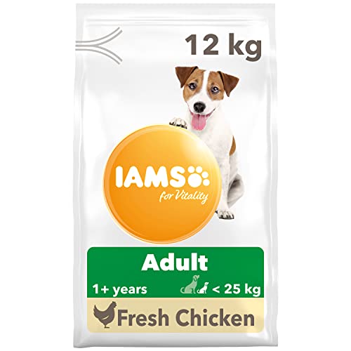 IAMS Complete Dry Dog Food for Adult 1+ Small and Medium Breeds with Chicken 12 kg